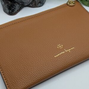 Nanette Lepore Tan Leather Flat Pouch Bag